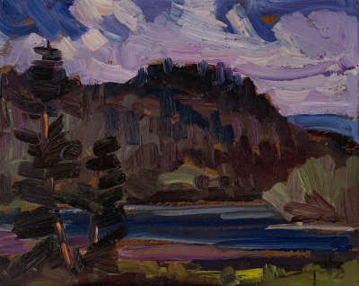 Landscape oil painting "untitled, 1972"
