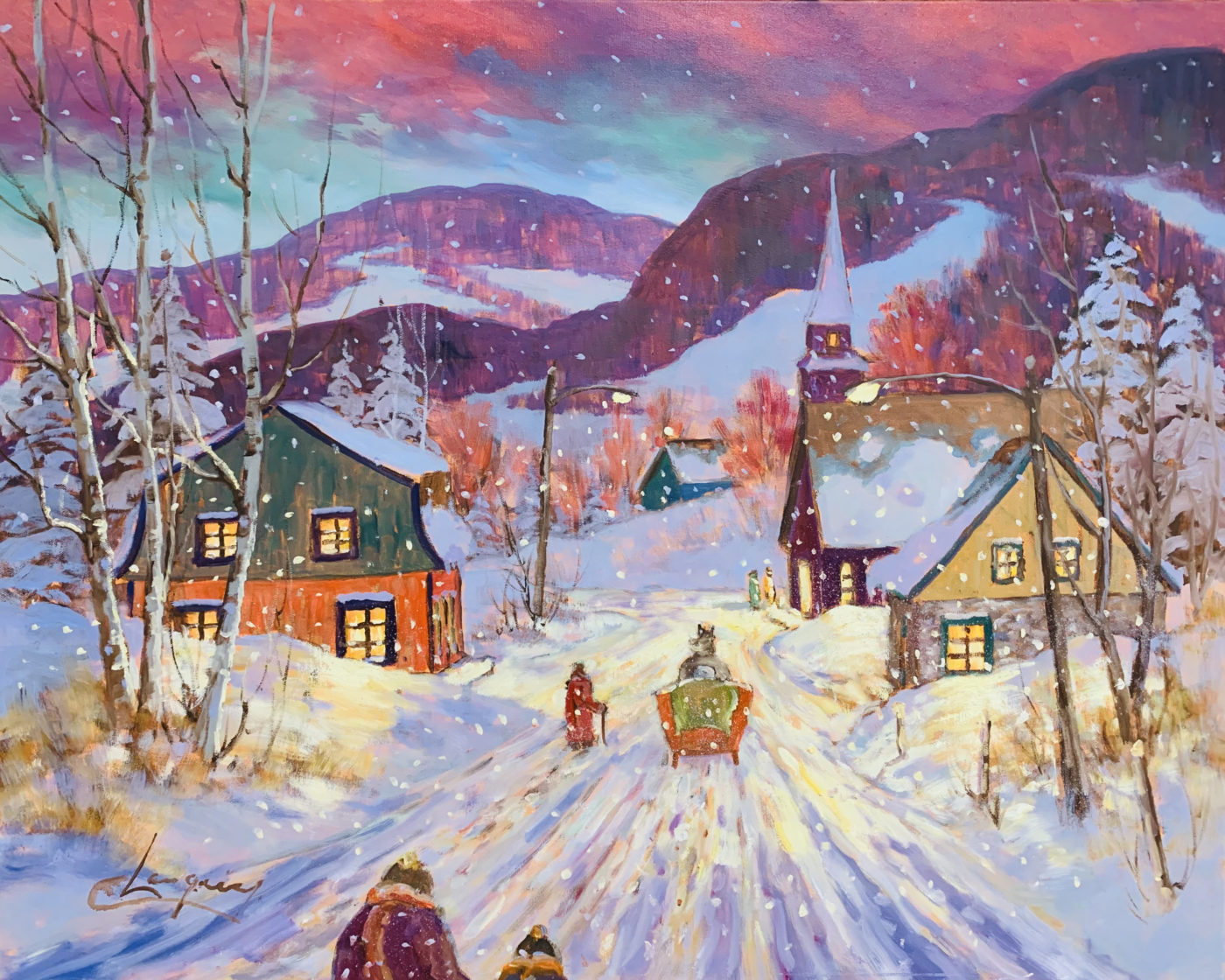 Claude Langevin | Soirée enneigée | Canadian Fine Art Online