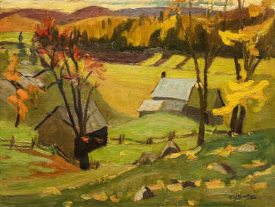 Farm in Autumn near Masham Quebec