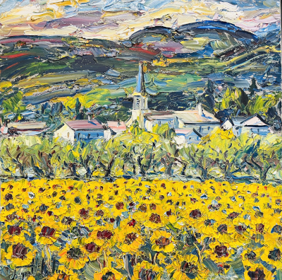 Champ de tournesols  by Raynald Leclerc